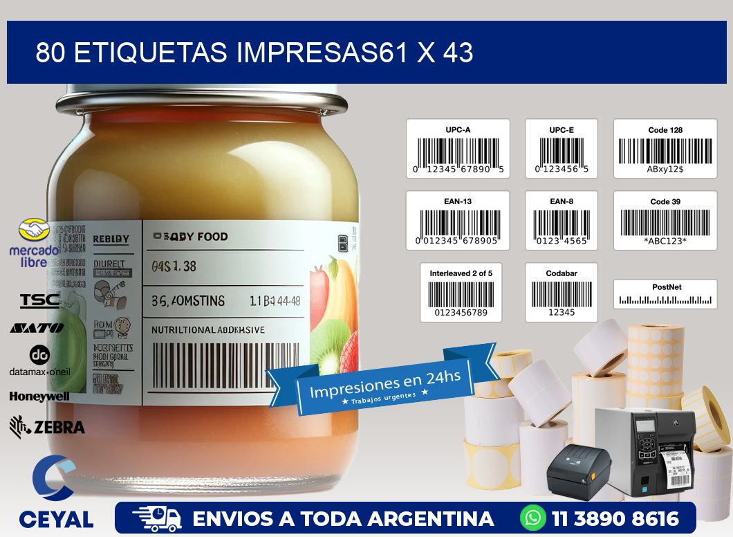 80 ETIQUETAS IMPRESAS61 x 43