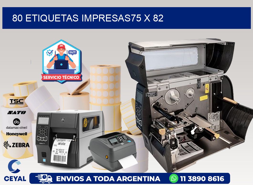 80 ETIQUETAS IMPRESAS75 x 82