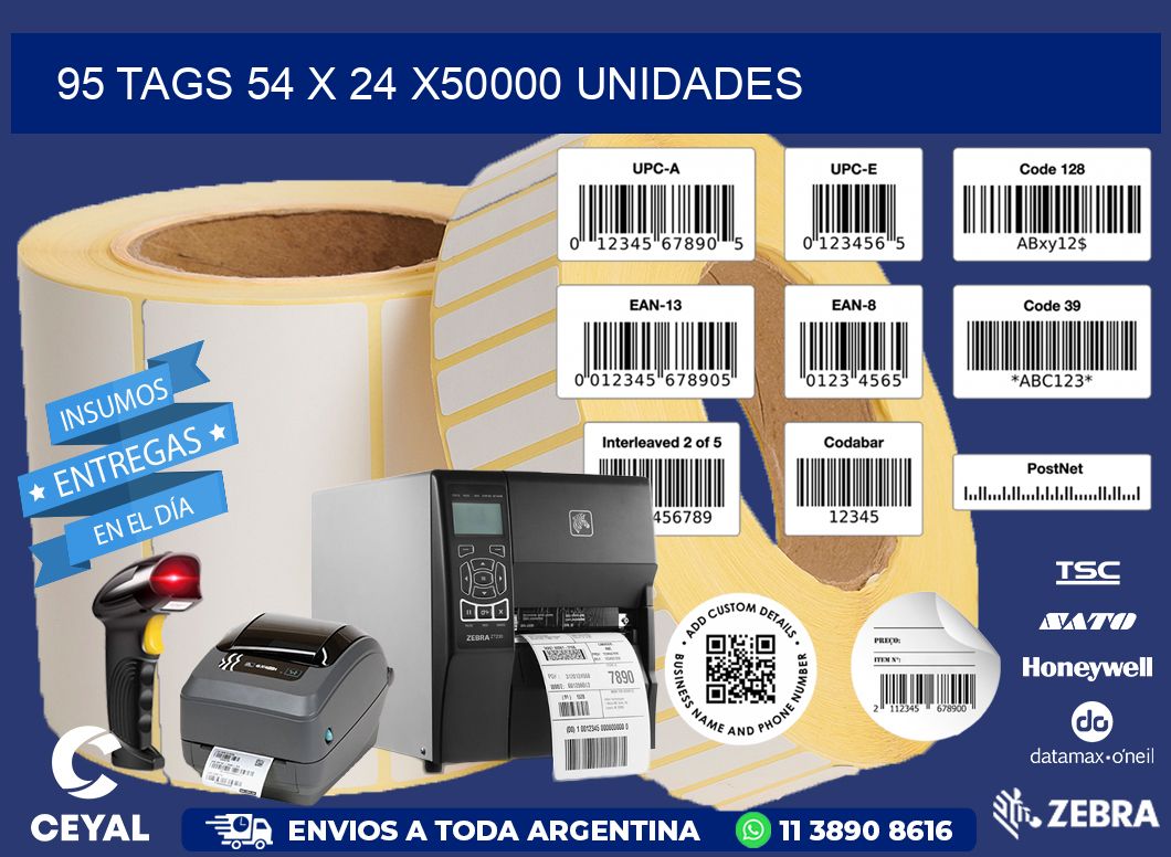 95 TAGS 54 x 24 X50000 UNIDADES