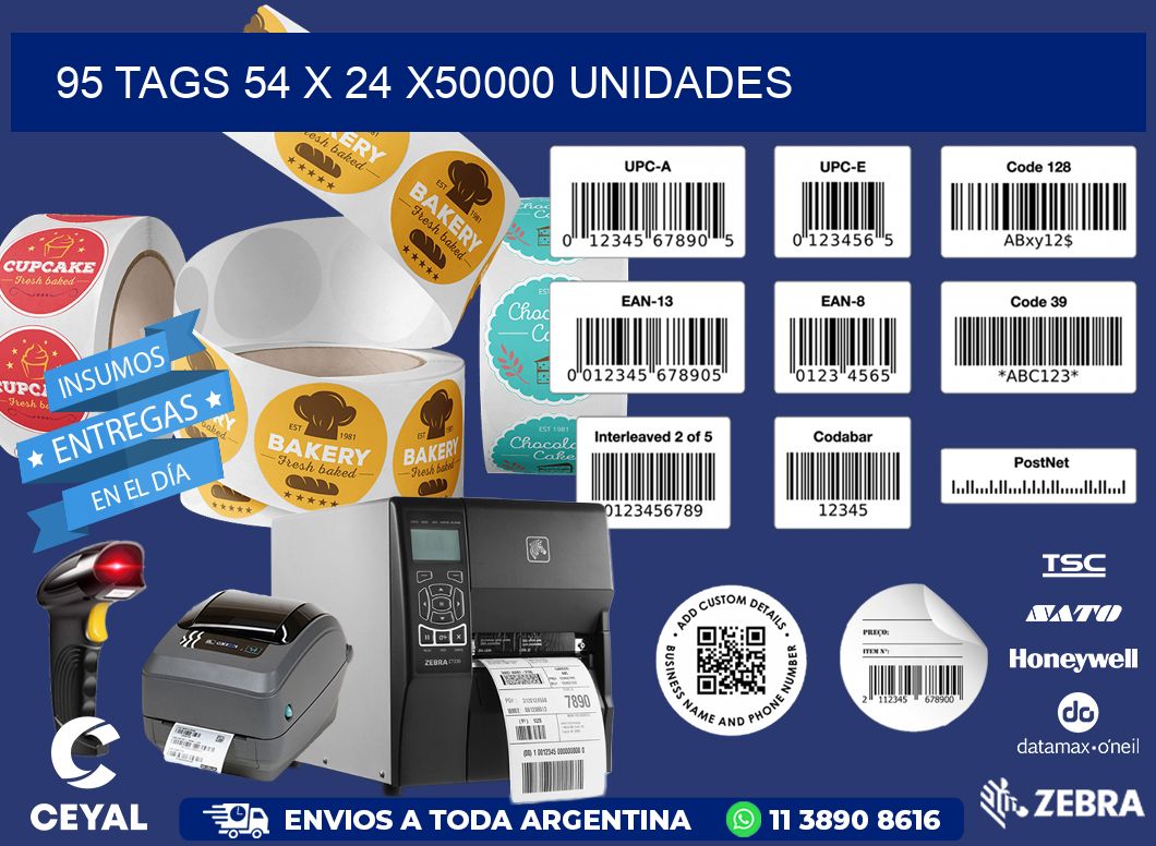 95 TAGS 54 x 24 X50000 UNIDADES