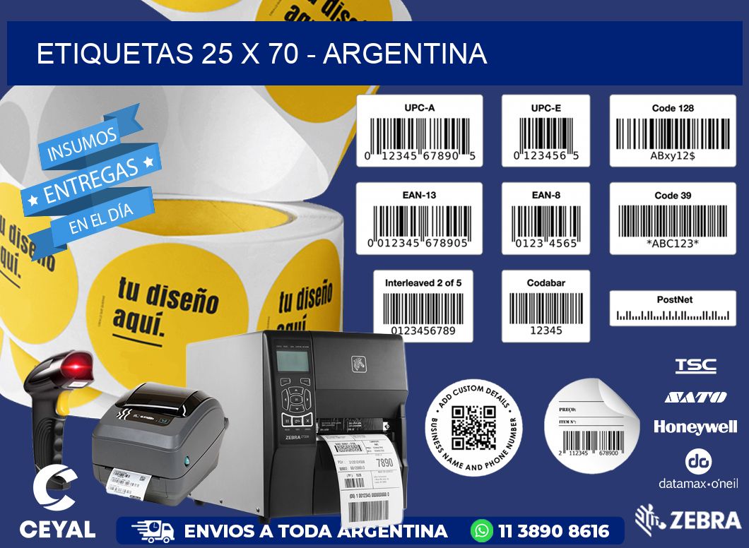 ETIQUETAS 25 x 70 - ARGENTINA