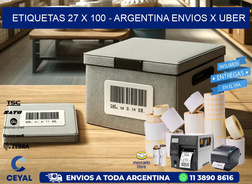 ETIQUETAS 27 x 100 - ARGENTINA ENVIOS X UBER