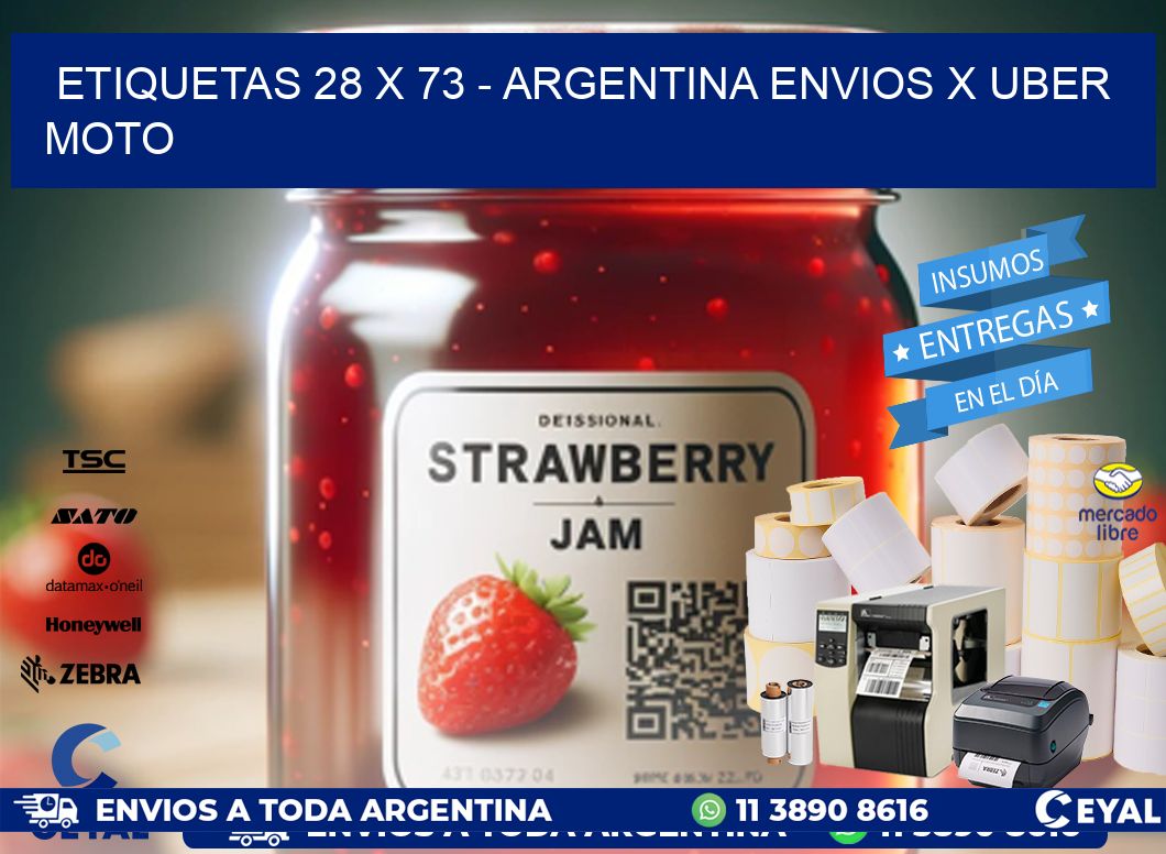 ETIQUETAS 28 x 73 - ARGENTINA ENVIOS X UBER MOTO