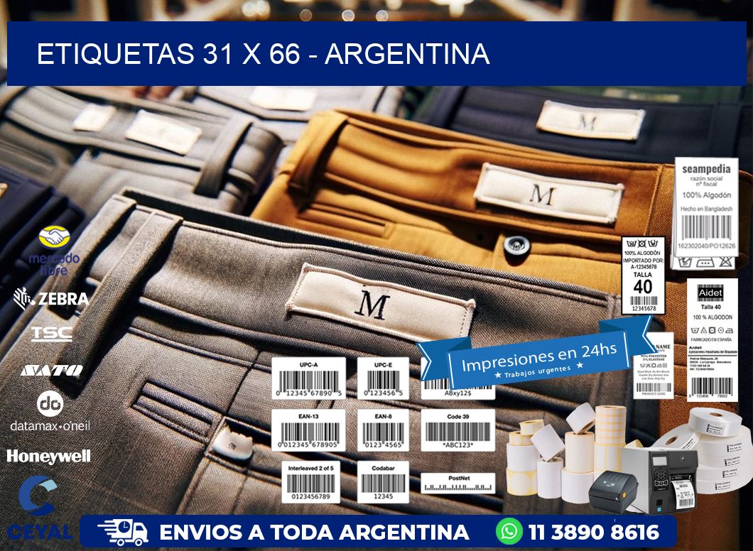 ETIQUETAS 31 x 66 - ARGENTINA