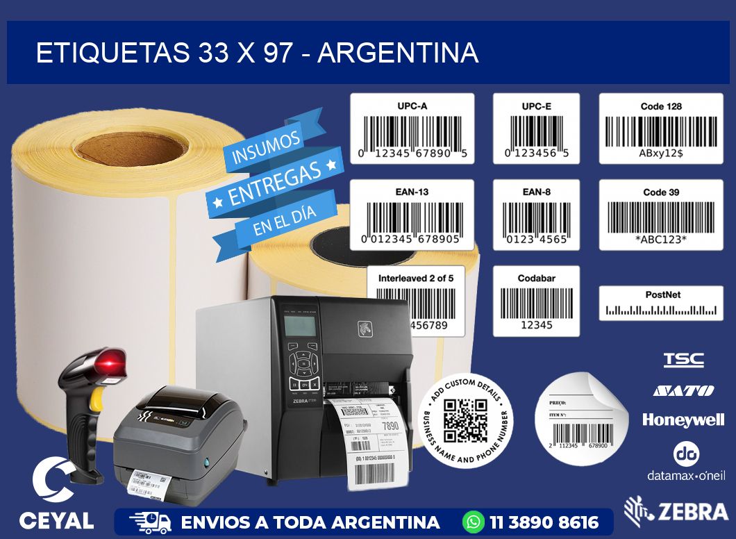 ETIQUETAS 33 x 97 - ARGENTINA