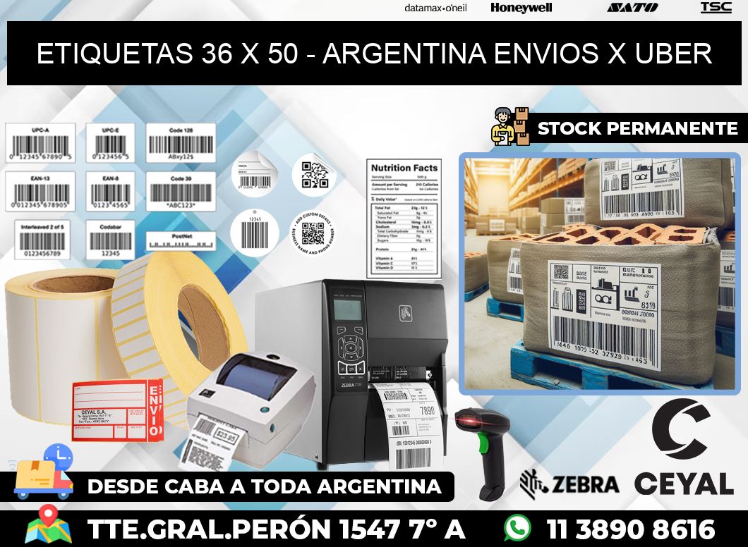 ETIQUETAS 36 x 50 – ARGENTINA ENVIOS X UBER