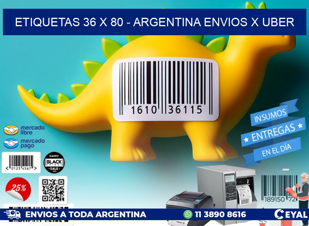 ETIQUETAS 36 x 80 - ARGENTINA ENVIOS X UBER