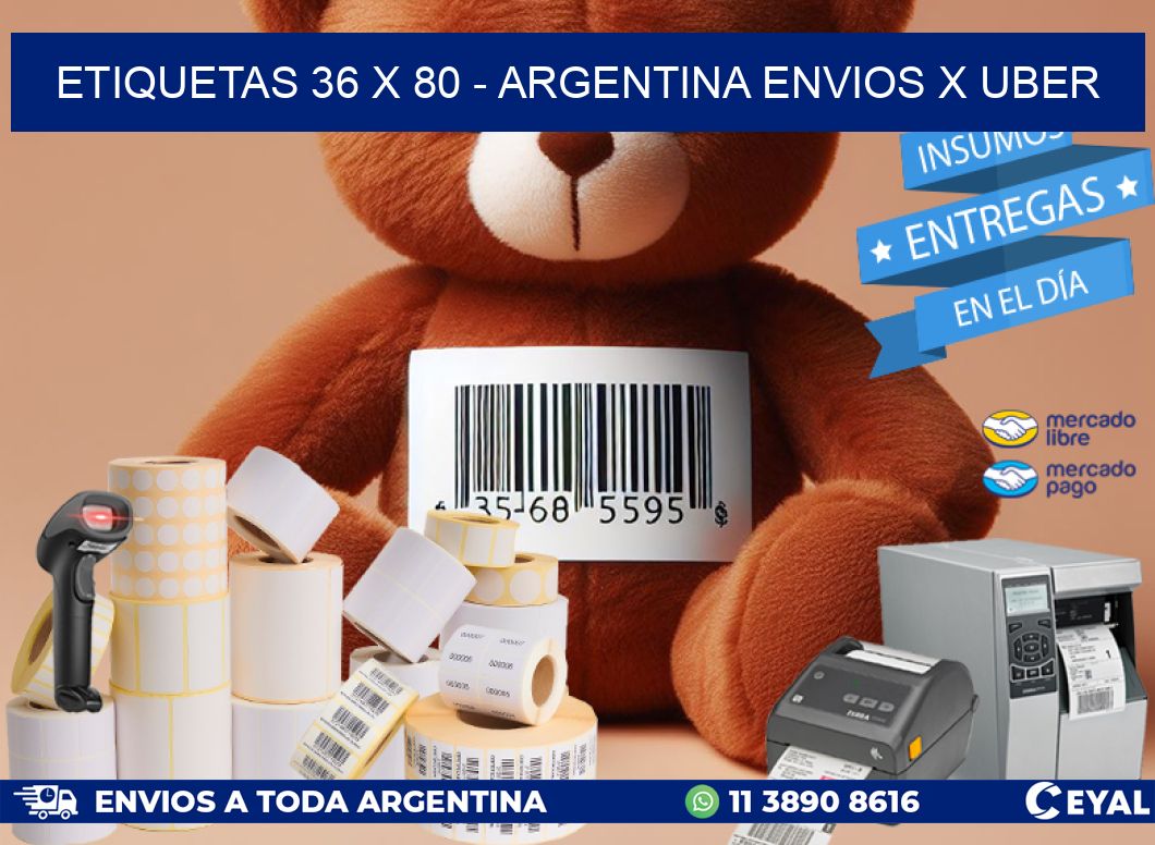 ETIQUETAS 36 x 80 - ARGENTINA ENVIOS X UBER