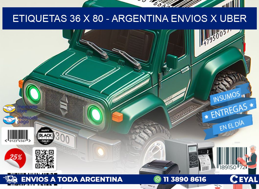 ETIQUETAS 36 x 80 – ARGENTINA ENVIOS X UBER