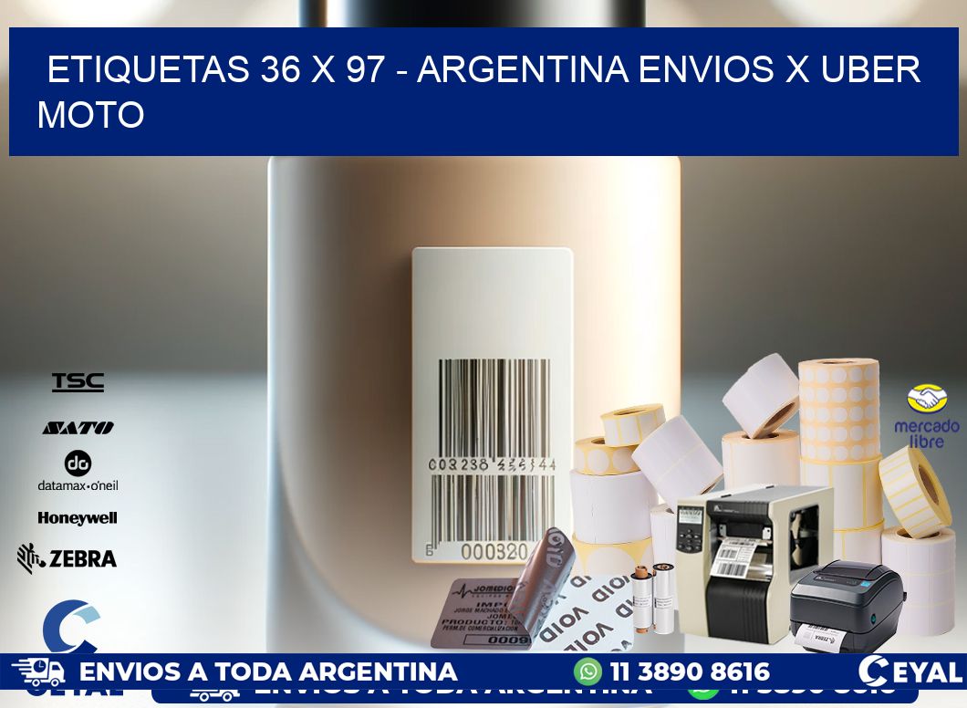 ETIQUETAS 36 x 97 – ARGENTINA ENVIOS X UBER MOTO