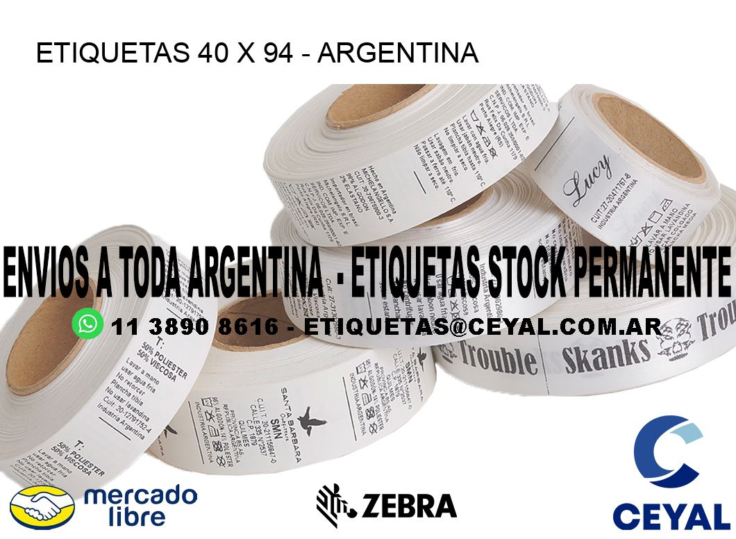 ETIQUETAS 40 x 94 - ARGENTINA