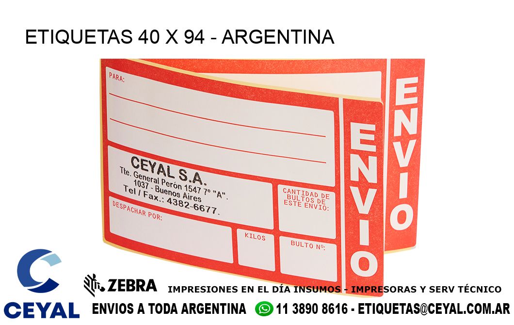 ETIQUETAS 40 x 94 - ARGENTINA