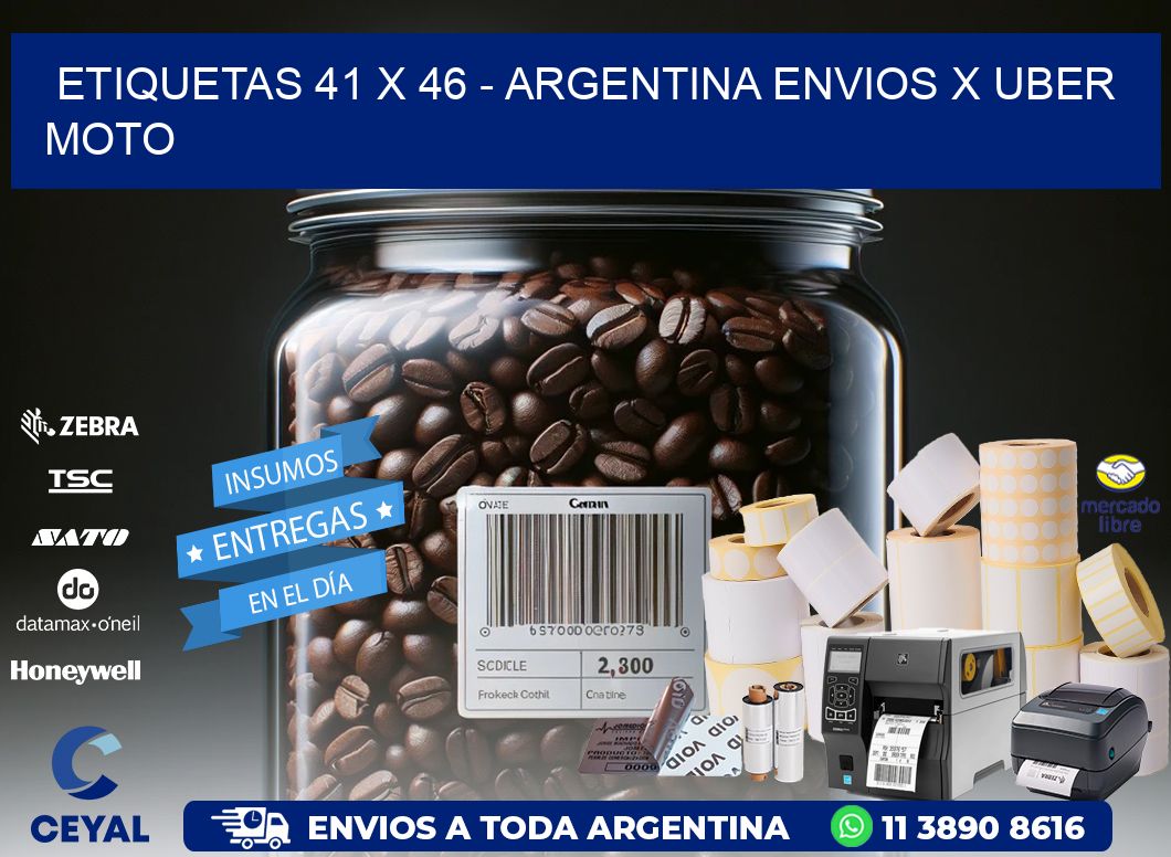 ETIQUETAS 41 x 46 - ARGENTINA ENVIOS X UBER MOTO