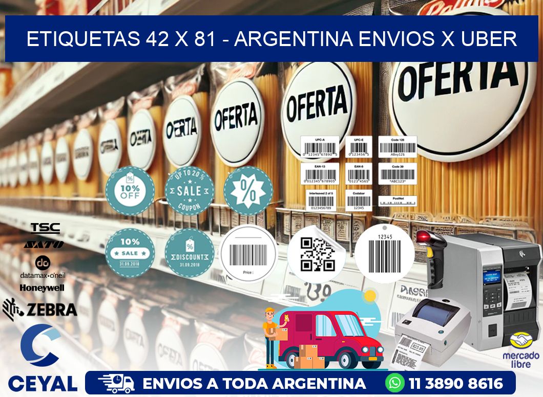 ETIQUETAS 42 x 81 - ARGENTINA ENVIOS X UBER