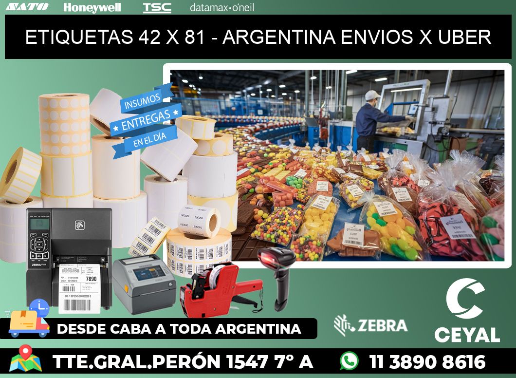 ETIQUETAS 42 x 81 - ARGENTINA ENVIOS X UBER