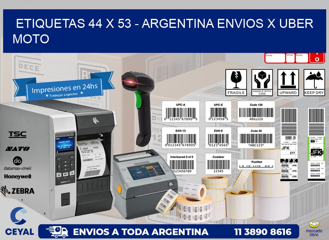 ETIQUETAS 44 x 53 – ARGENTINA ENVIOS X UBER MOTO