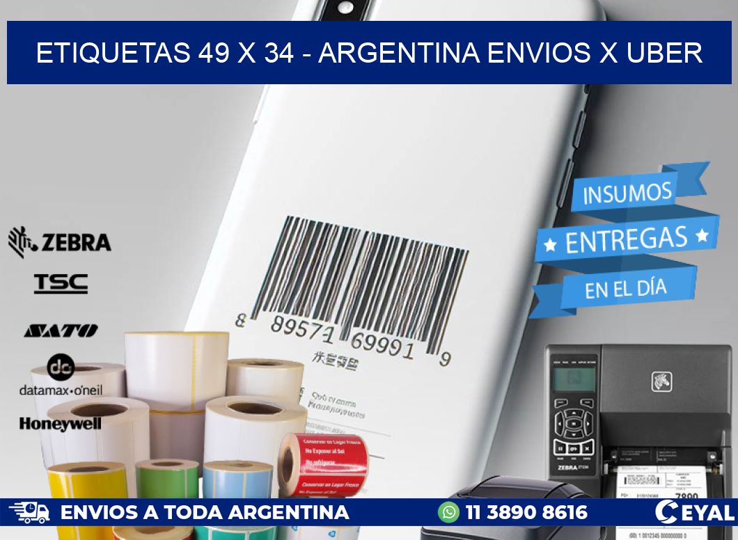 ETIQUETAS 49 x 34 - ARGENTINA ENVIOS X UBER