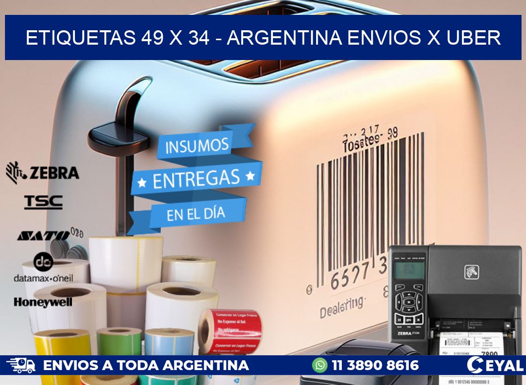 ETIQUETAS 49 x 34 - ARGENTINA ENVIOS X UBER