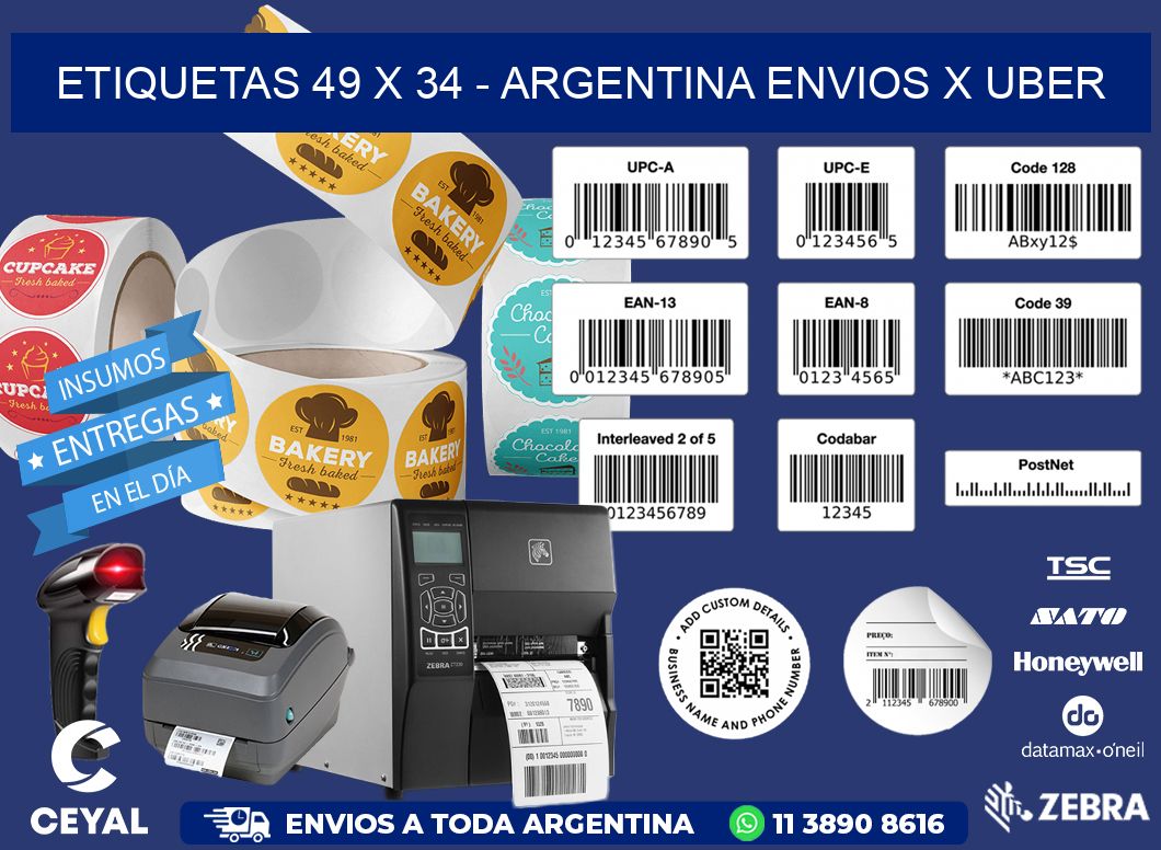 ETIQUETAS 49 x 34 - ARGENTINA ENVIOS X UBER