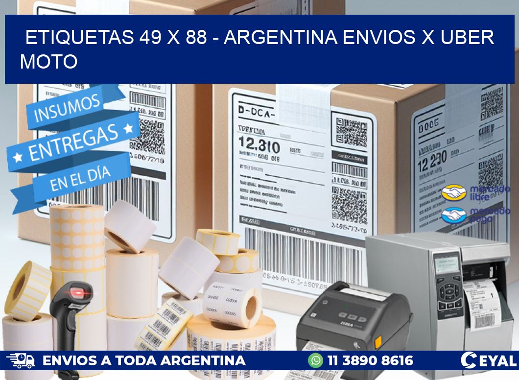 ETIQUETAS 49 x 88 – ARGENTINA ENVIOS X UBER MOTO