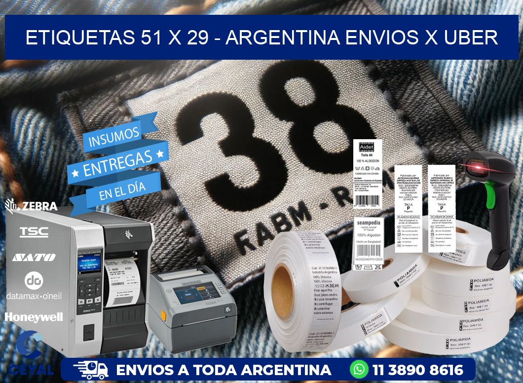 ETIQUETAS 51 x 29 - ARGENTINA ENVIOS X UBER