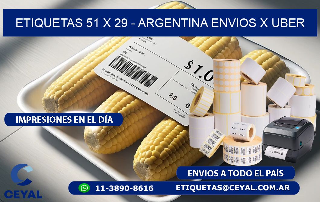 ETIQUETAS 51 x 29 - ARGENTINA ENVIOS X UBER