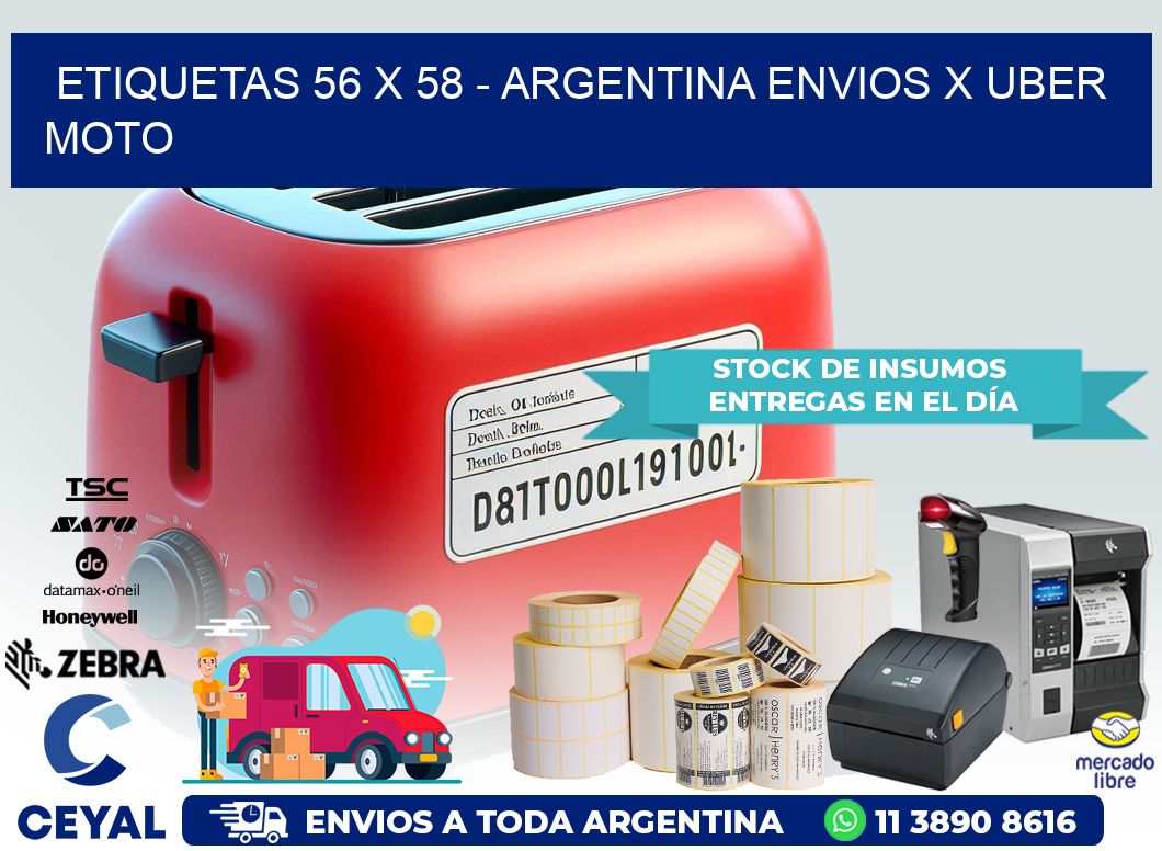 ETIQUETAS 56 x 58 – ARGENTINA ENVIOS X UBER MOTO