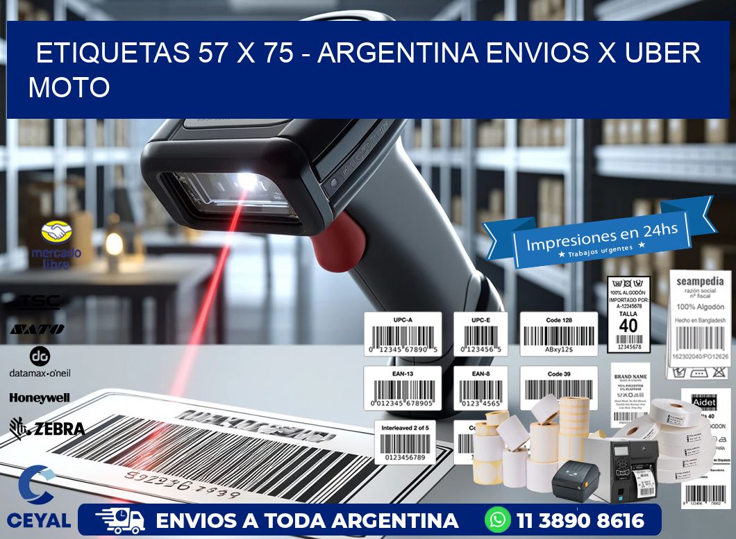 ETIQUETAS 57 x 75 – ARGENTINA ENVIOS X UBER MOTO