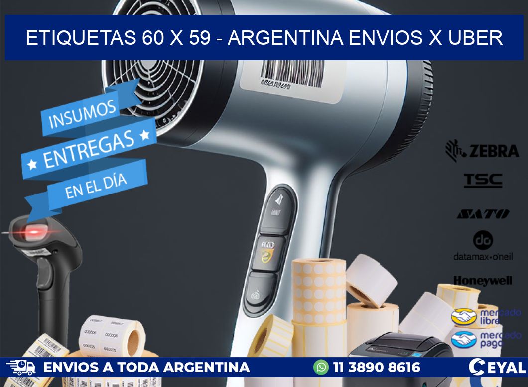 ETIQUETAS 60 x 59 - ARGENTINA ENVIOS X UBER