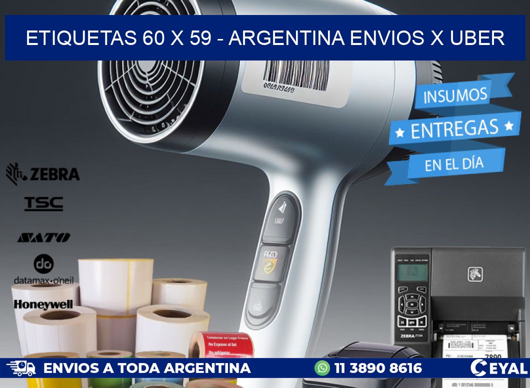 ETIQUETAS 60 x 59 - ARGENTINA ENVIOS X UBER