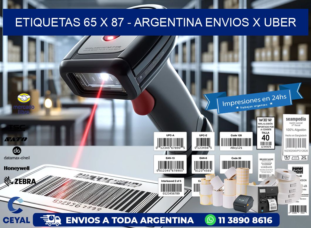 ETIQUETAS 65 x 87 – ARGENTINA ENVIOS X UBER