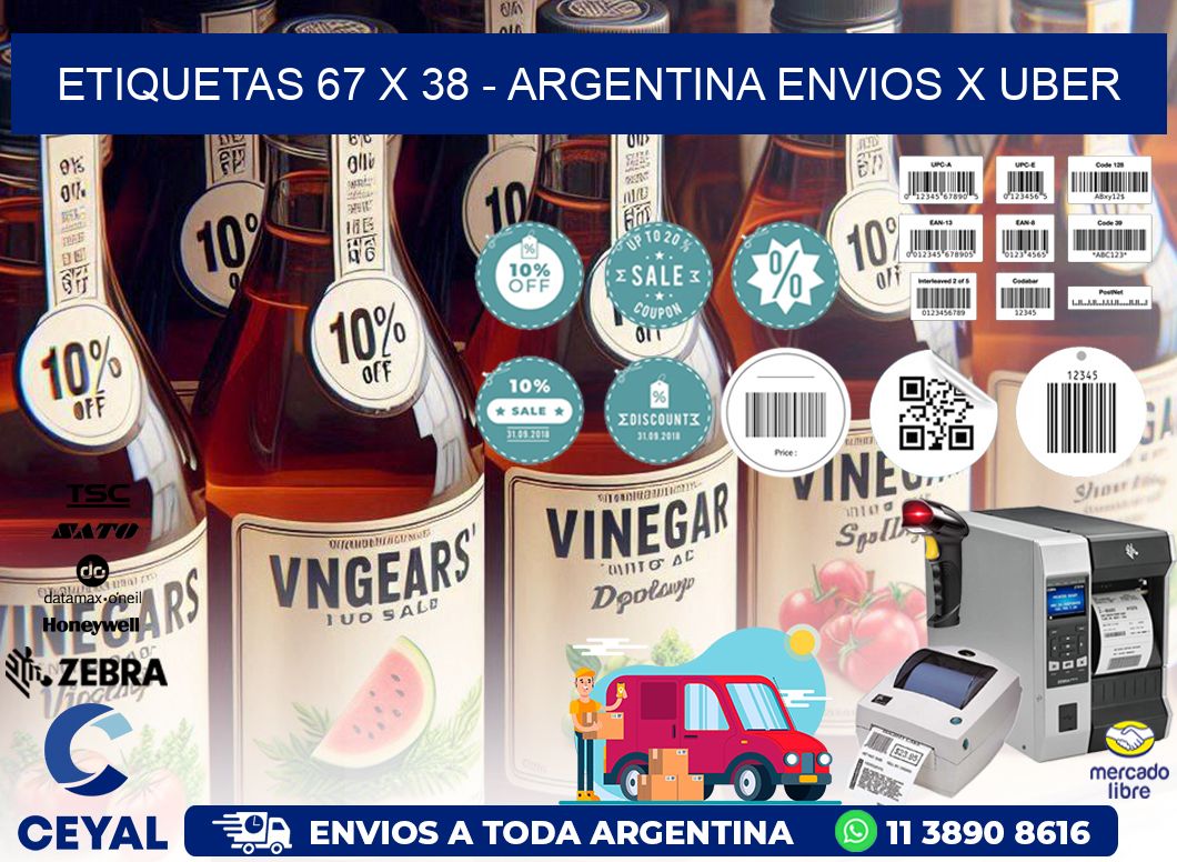 ETIQUETAS 67 x 38 - ARGENTINA ENVIOS X UBER