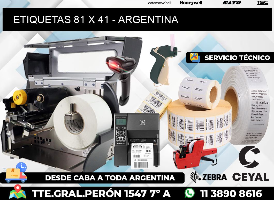 ETIQUETAS 81 x 41 - ARGENTINA