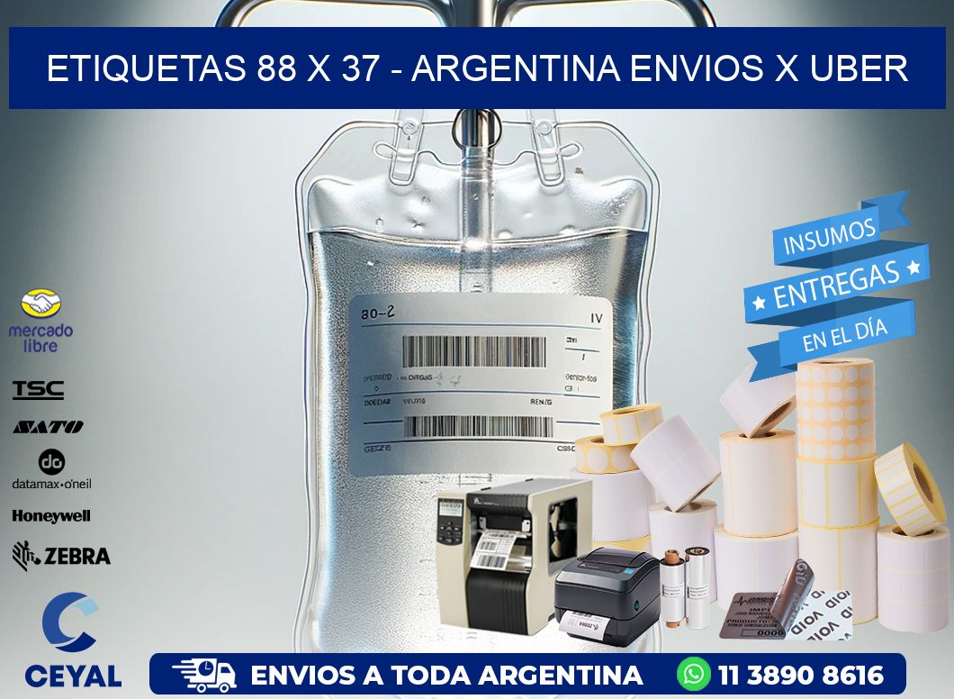 ETIQUETAS 88 x 37 – ARGENTINA ENVIOS X UBER