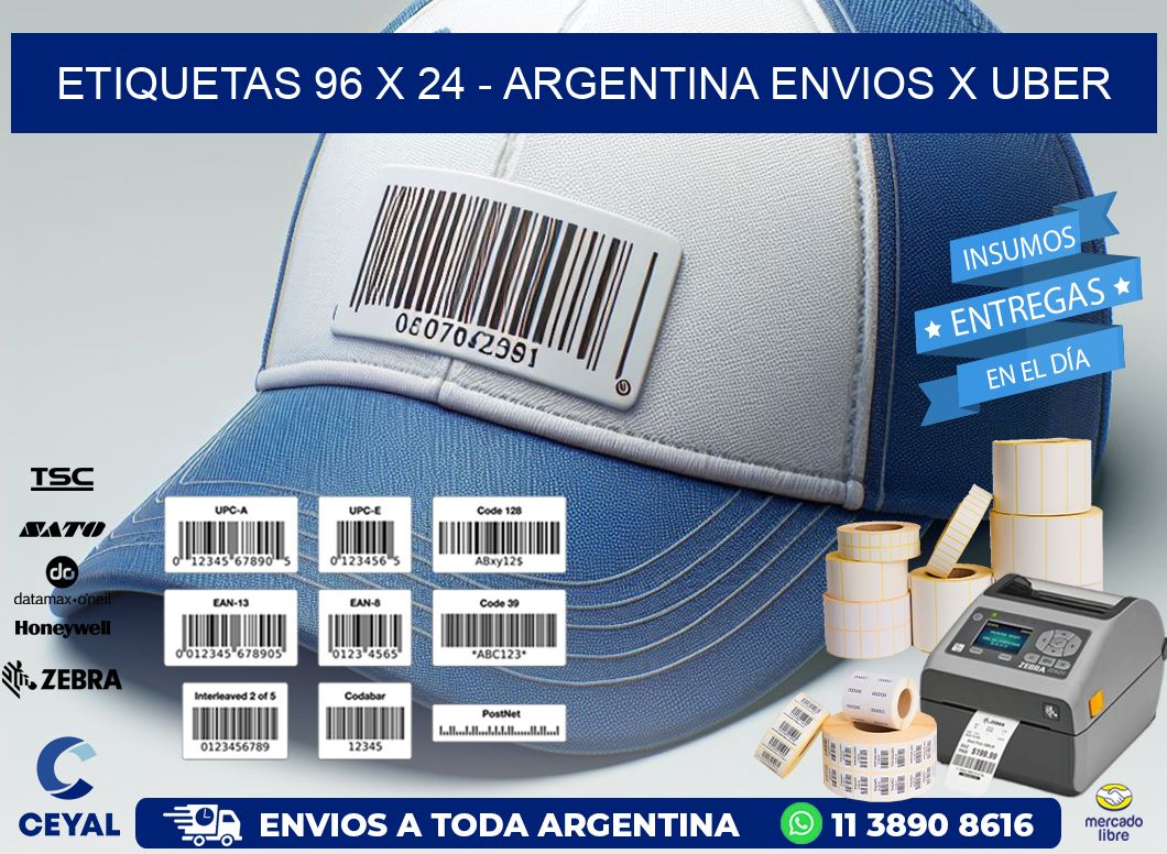 ETIQUETAS 96 x 24 - ARGENTINA ENVIOS X UBER