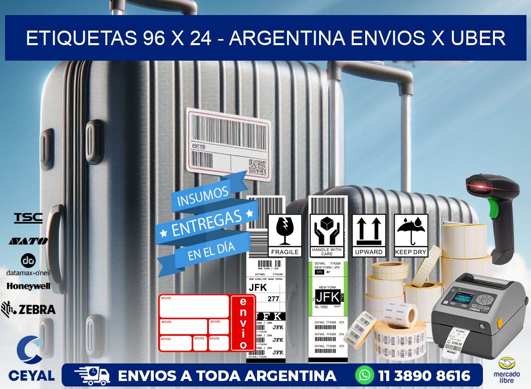 ETIQUETAS 96 x 24 - ARGENTINA ENVIOS X UBER