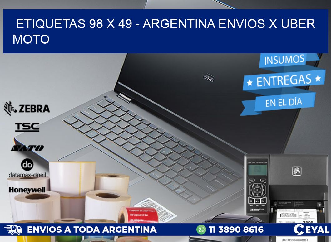 ETIQUETAS 98 x 49 - ARGENTINA ENVIOS X UBER MOTO