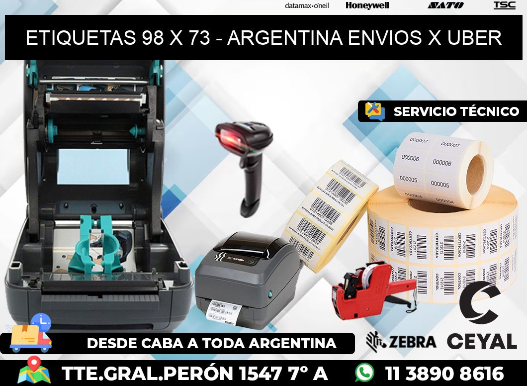 ETIQUETAS 98 x 73 - ARGENTINA ENVIOS X UBER