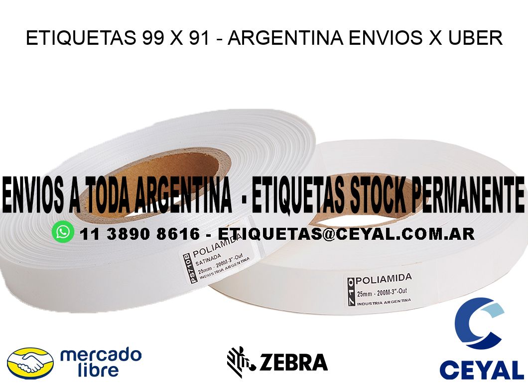 ETIQUETAS 99 x 91 - ARGENTINA ENVIOS X UBER