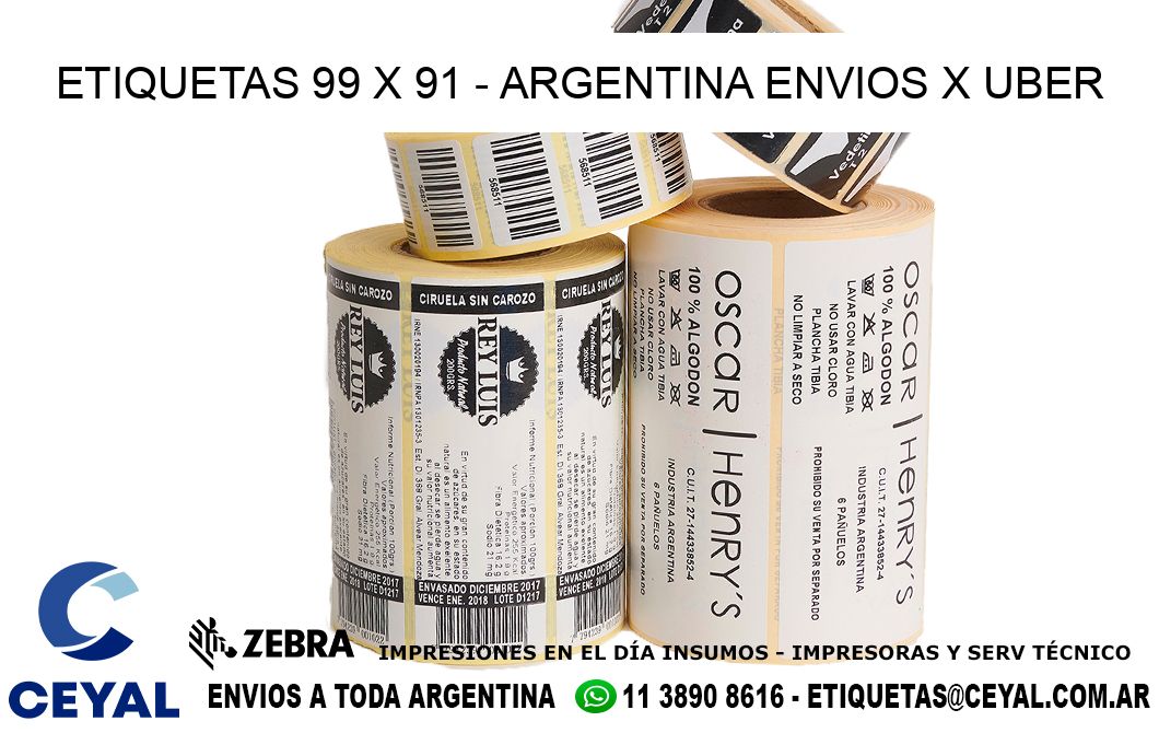 ETIQUETAS 99 x 91 - ARGENTINA ENVIOS X UBER