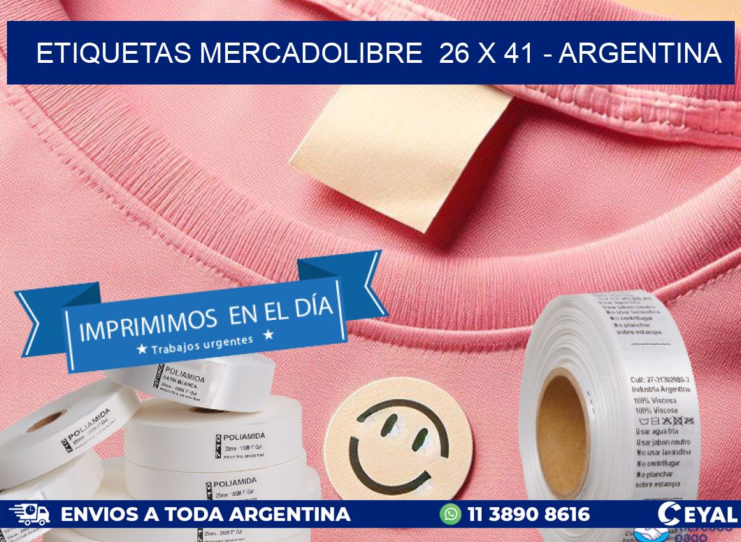 ETIQUETAS MERCADOLIBRE  26 x 41 - ARGENTINA