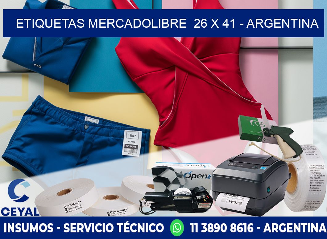 ETIQUETAS MERCADOLIBRE  26 x 41 - ARGENTINA