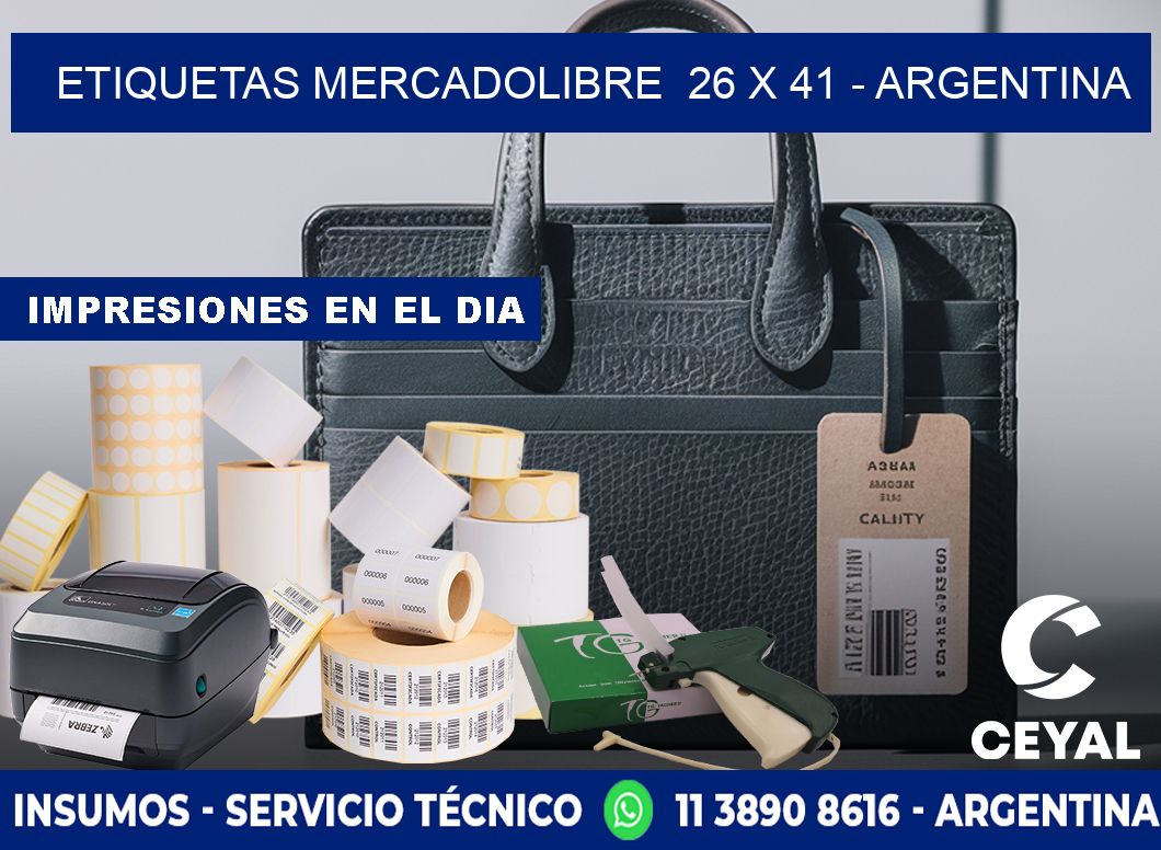 ETIQUETAS MERCADOLIBRE  26 x 41 - ARGENTINA