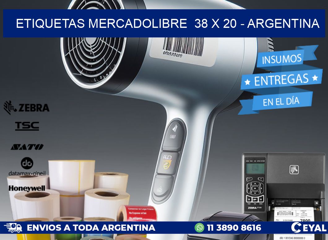 ETIQUETAS MERCADOLIBRE  38 x 20 - ARGENTINA