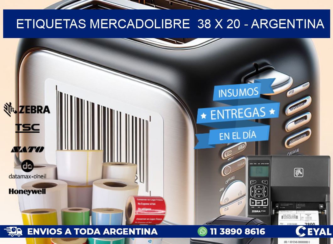 ETIQUETAS MERCADOLIBRE  38 x 20 - ARGENTINA