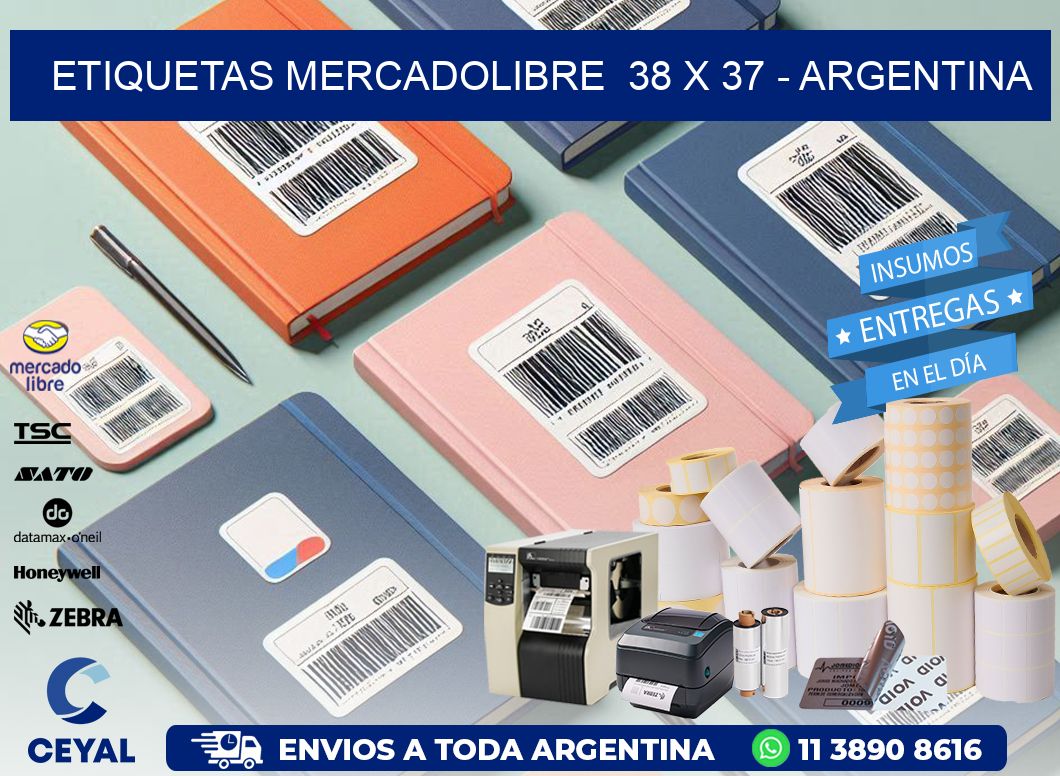 ETIQUETAS MERCADOLIBRE  38 x 37 - ARGENTINA