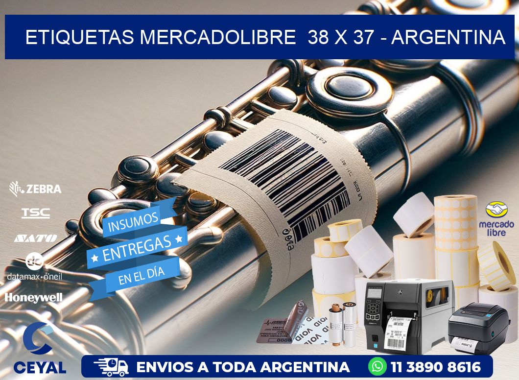 ETIQUETAS MERCADOLIBRE  38 x 37 - ARGENTINA