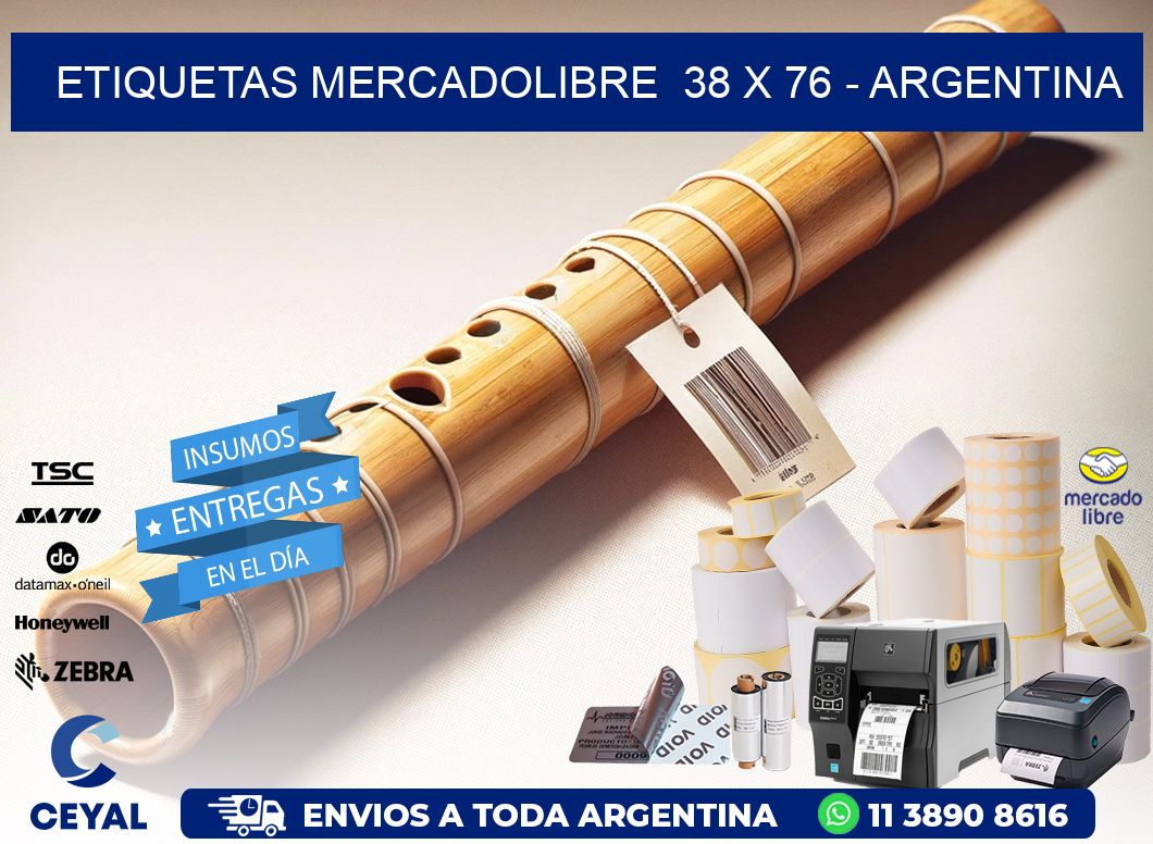 ETIQUETAS MERCADOLIBRE  38 x 76 - ARGENTINA