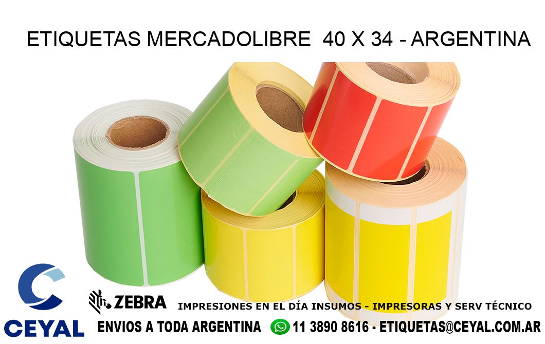 ETIQUETAS MERCADOLIBRE  40 x 34 - ARGENTINA