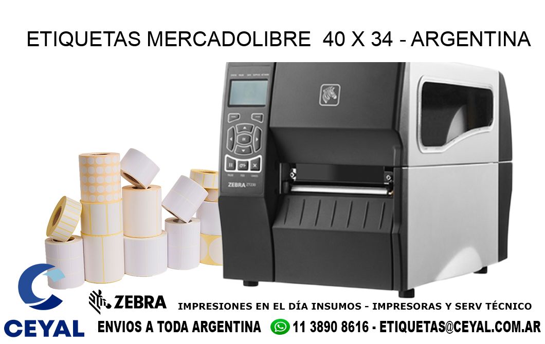 ETIQUETAS MERCADOLIBRE  40 x 34 - ARGENTINA